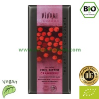 Chocolate negro ecol�gico con ar�ndanos rojos VIVANI